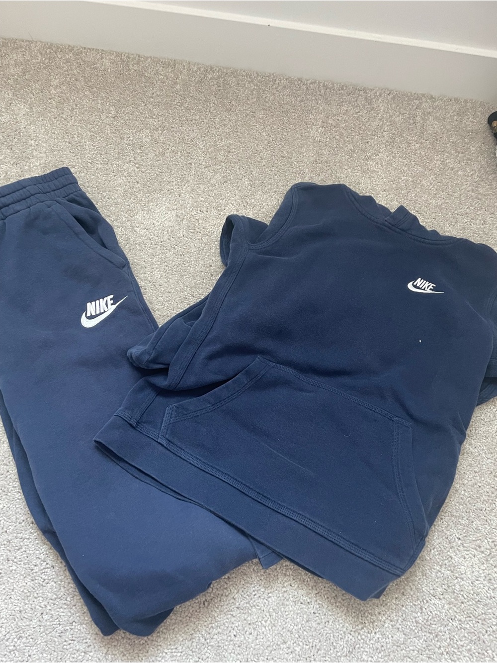 Nike Kids Navy Blue Hoodie & Jogger Set